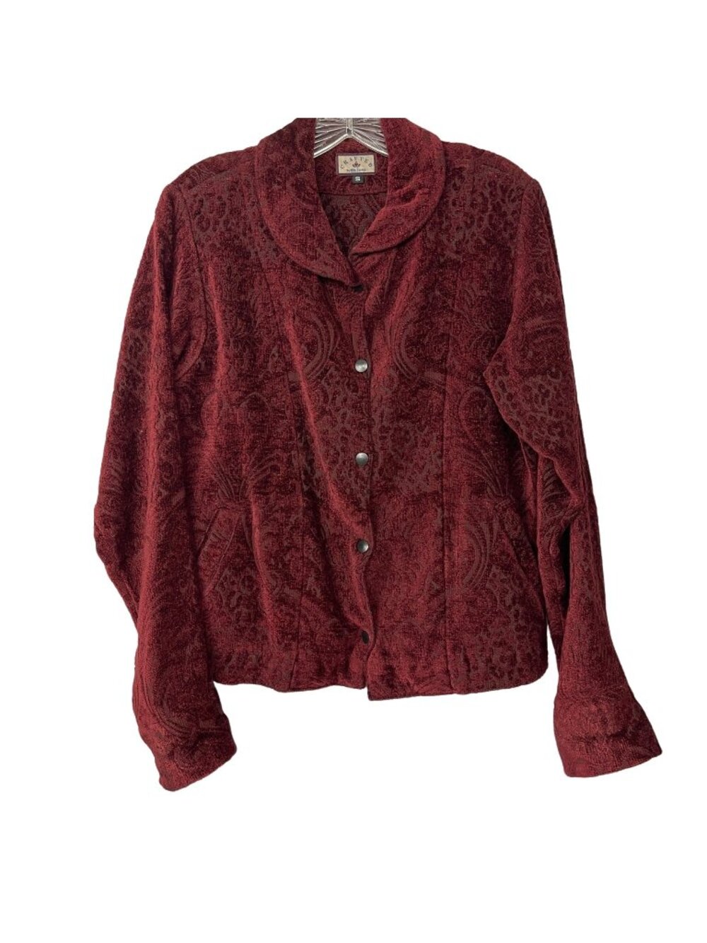 Crafted with Love Size Small Maroon Tapestry Jacket
